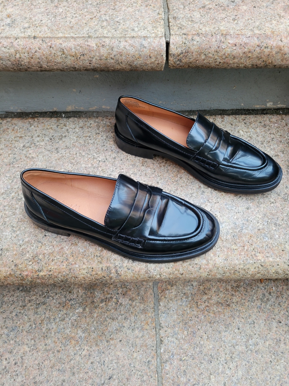 Madewell Black Patent Leather Penny Loafers